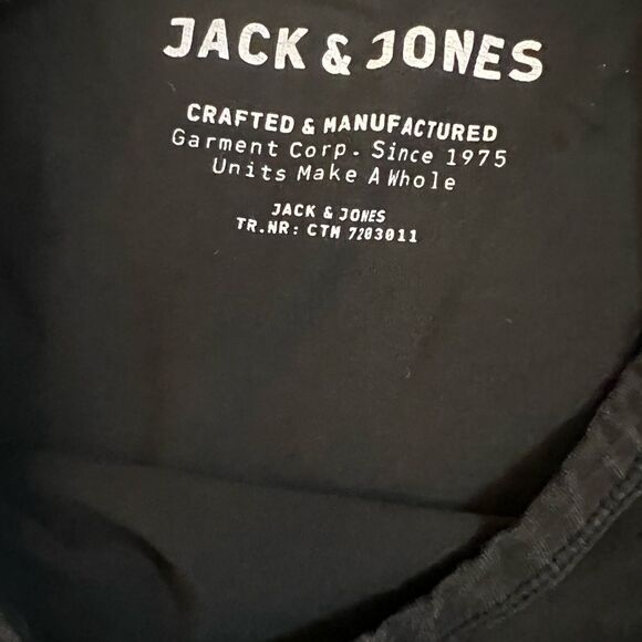 JACK & JONES Black Crew Neck Stretch Short Sleeve Tee Shirt M - Picture 7 of 8